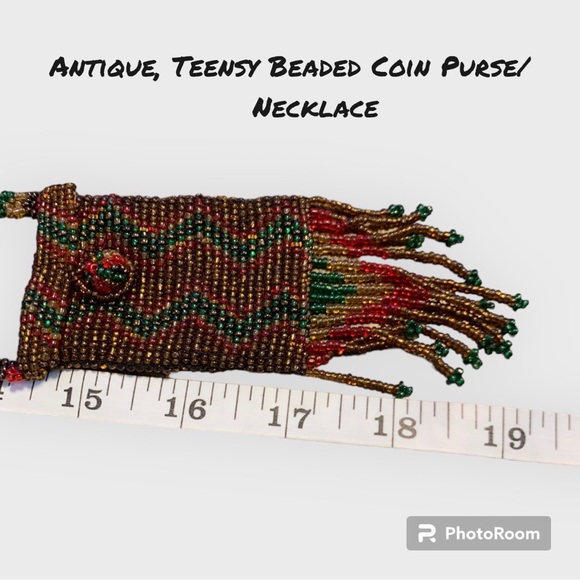 Vintage, Handmade, Glass Seed-Bead Amulet Pouch - Picture 6 of 6